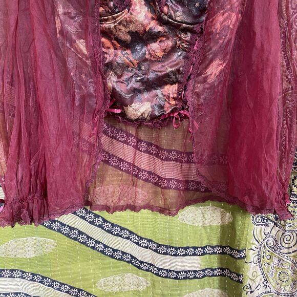 90s Frederick's of Hollywod Fairy Tapestry Corset/ Chiffon Shawl Set Size Small - Picture 7 of 16